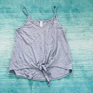Mahina Blue Tie-Front Tank Top